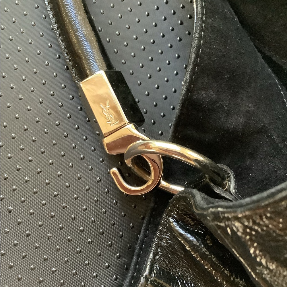 Pristine Ysl Vintage Black Patent Hobo - Rive Gau… - image 5